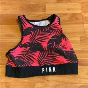 Pink high top sports bra